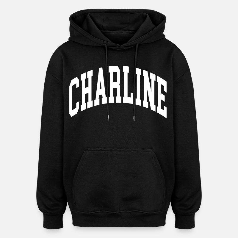 Charline - Sweat à capuche oversize unisexe - noir