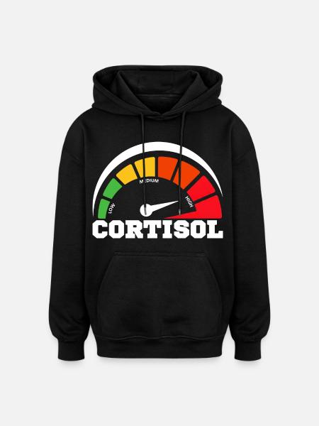 Funny Low cortisol Hilarious Stress Free Cortisol - Oversized Unisex Hoodie - black
