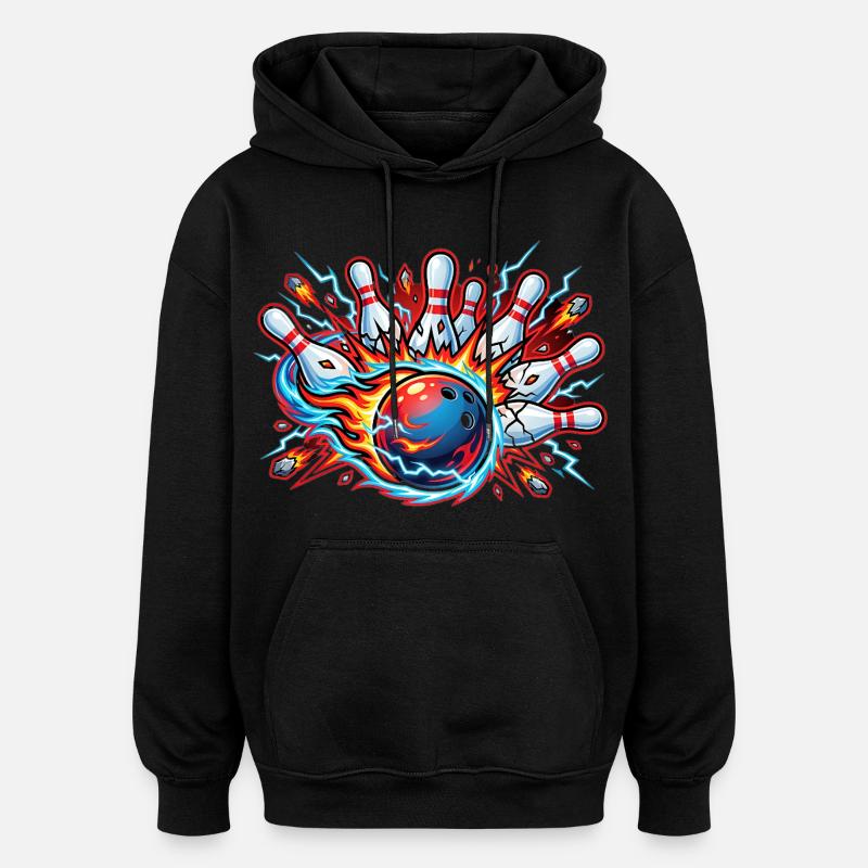 Bowling - Sweat à capuche oversize unisexe - noir