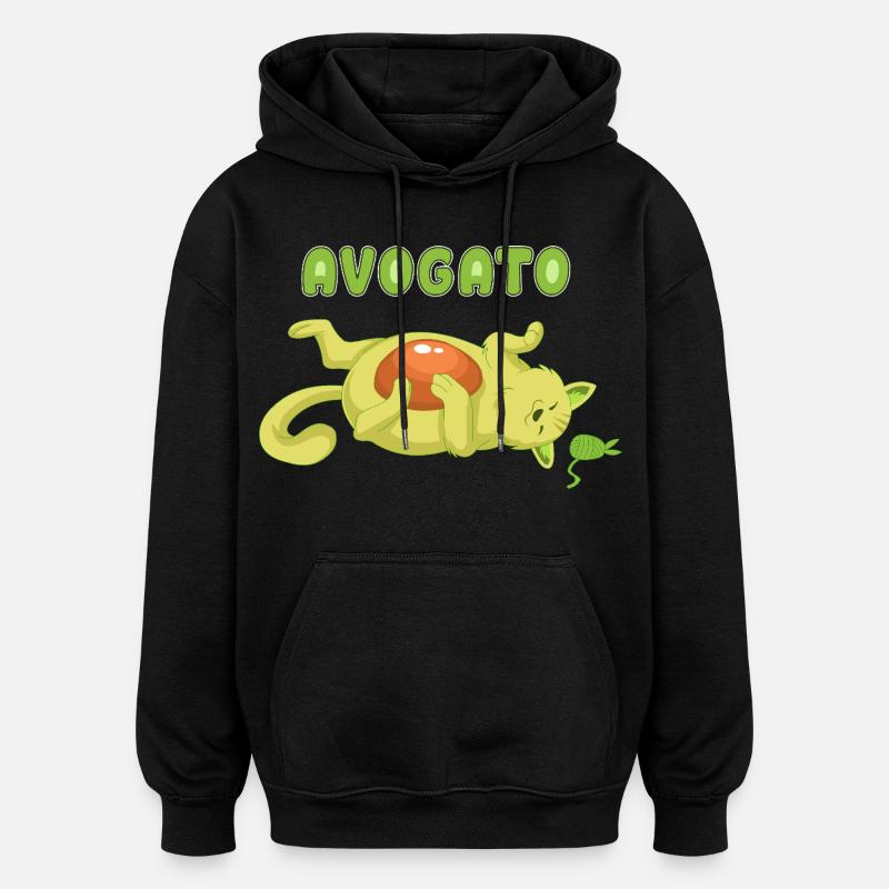 T-shirt Avogato avocat chat - Sweat à capuche oversize unisexe - noir