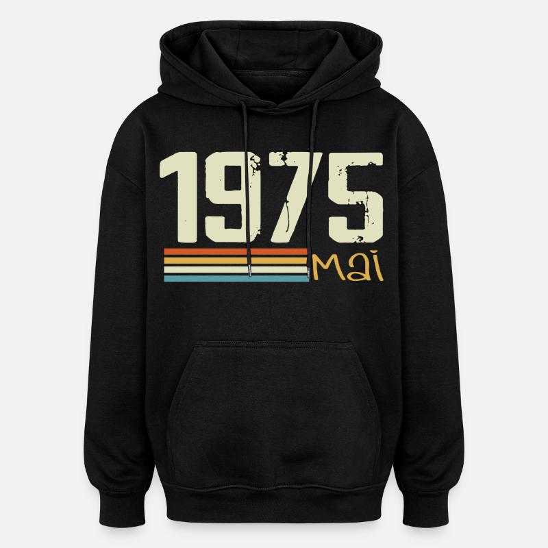 Mai 1975 - Sweat à capuche oversize unisexe - noir