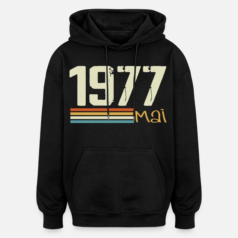 Mai 1977 - Sweat à capuche oversize unisexe - noir