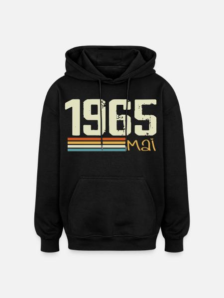 Mai 1965 - Sweat à capuche oversize unisexe - noir