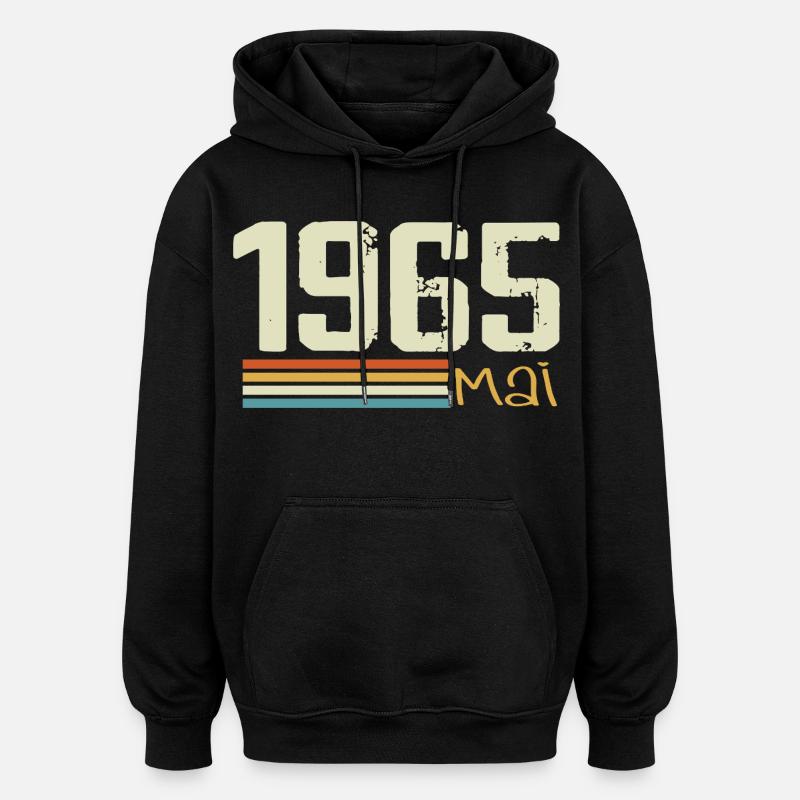 Mai 1965 - Sweat à capuche oversize unisexe - noir