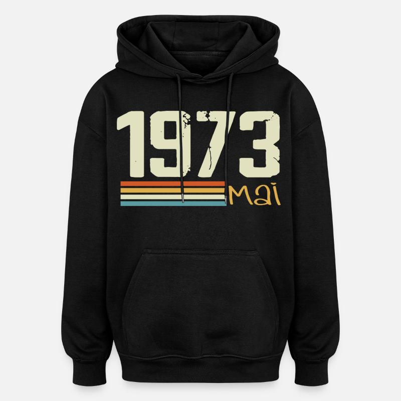 Mai 1973 - Sweat à capuche oversize unisexe - noir