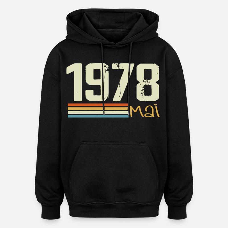 Mai 1978 - Sweat à capuche oversize unisexe - noir