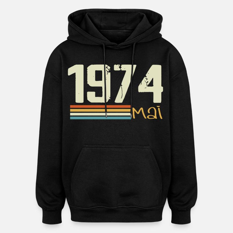 Mai 1974 - Sweat à capuche oversize unisexe - noir