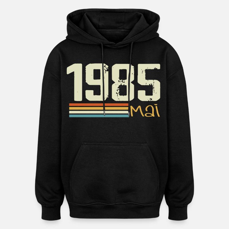 Mai 1985 - Sweat à capuche oversize unisexe - noir
