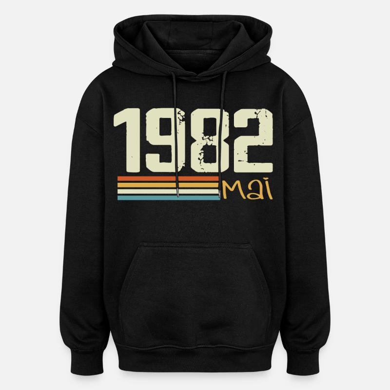 Mai 1982 - Sweat à capuche oversize unisexe - noir