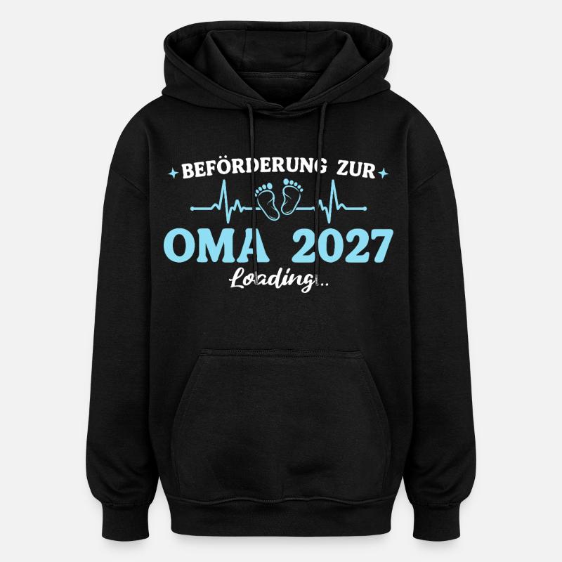 Oma 2027 Beförderung Großmutter Geschenk - Oversized Unisex Hoodie - Schwarz