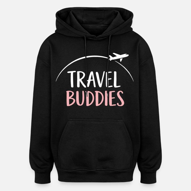 Compagnons de voyage - Sweat à capuche oversize unisexe - noir