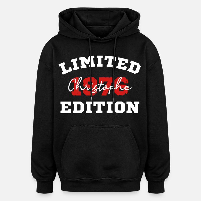 Edition Limitee 1076 Christophe - Sweat à capuche oversize unisexe - noir