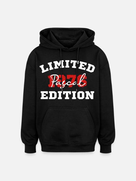 Edition Limitee Pascal 1976 - Sweat à capuche oversize unisexe - noir