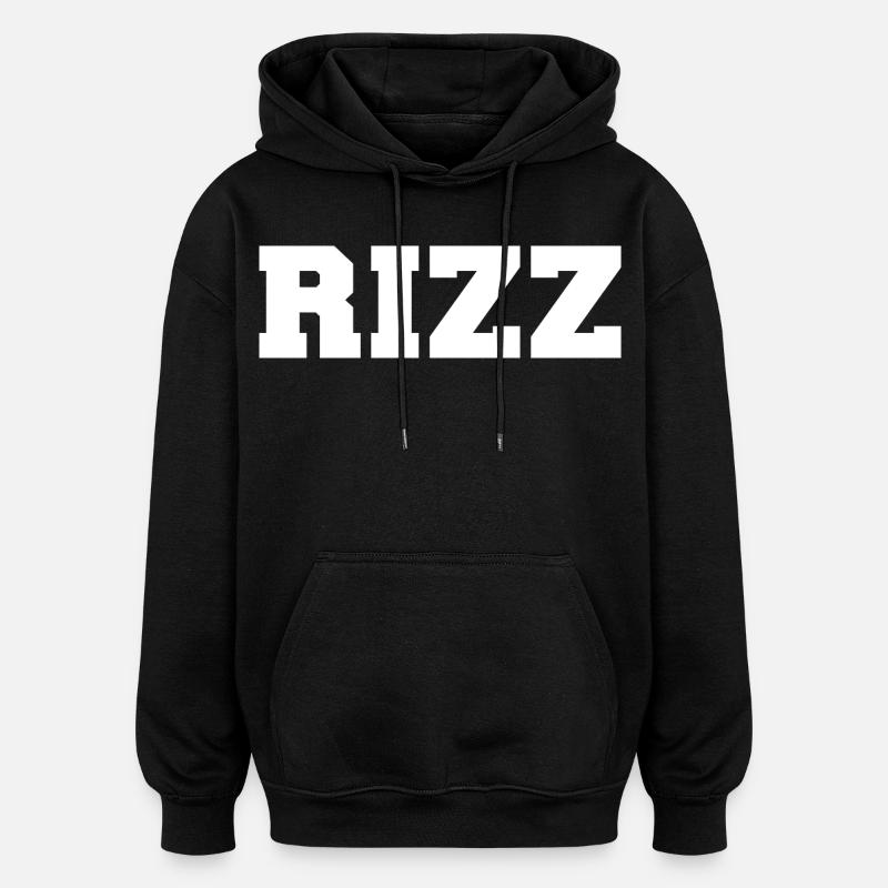 Rizz - Sweat à capuche oversize unisexe - noir
