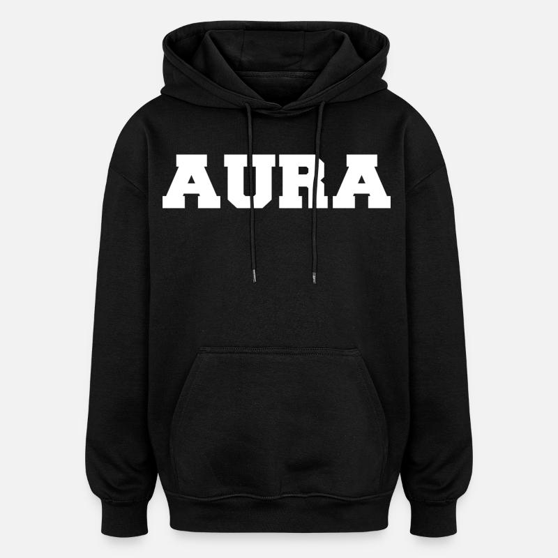 Aura - Sweat à capuche oversize unisexe - noir