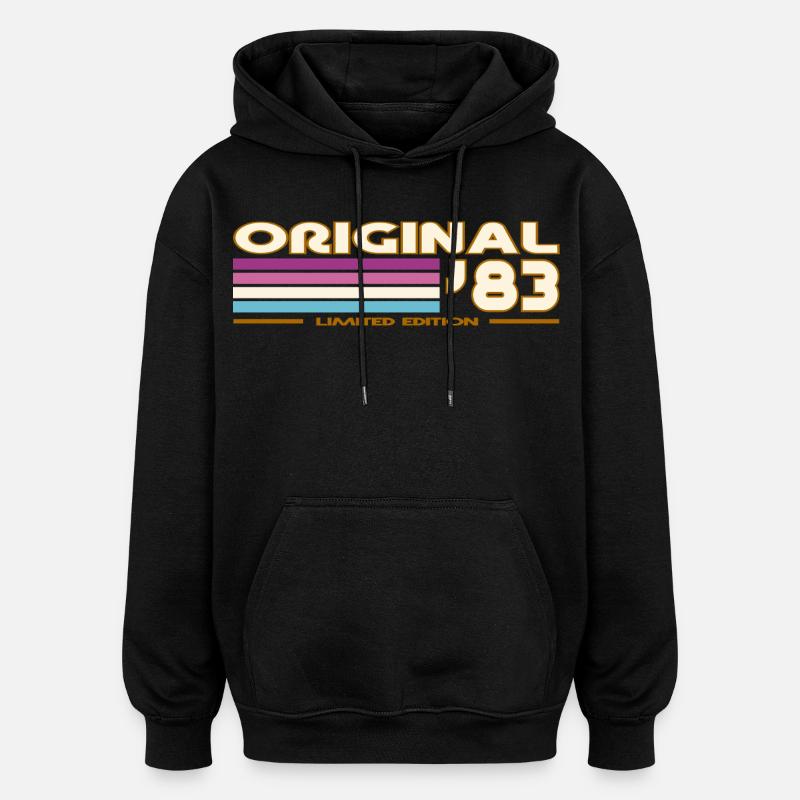1983 - Sweat à capuche oversize unisexe - noir