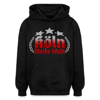 Köln meine Stadt - Oversized Unisex Hoodie - Schwarz - Vorne - Noah (186cm)