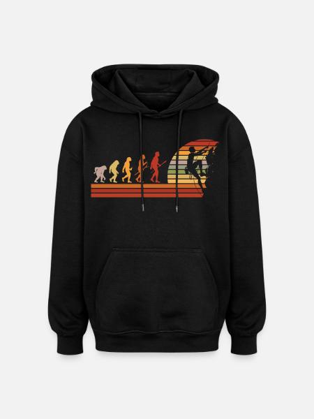 Evolution of Climbing Retro Design - Oversized Unisex Hoodie - black