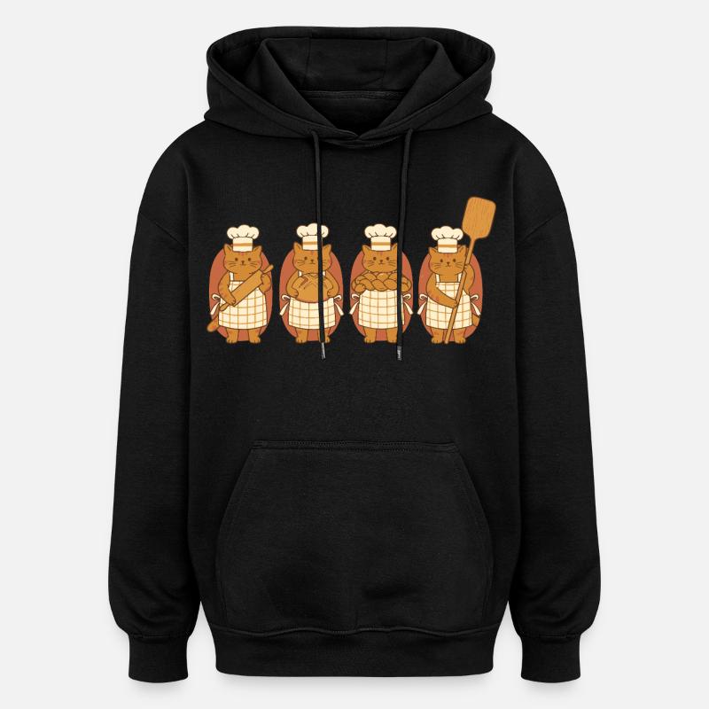 Sauerteigbrot Backen Backer Brotbacken - Oversized Unisex Hoodie - Schwarz