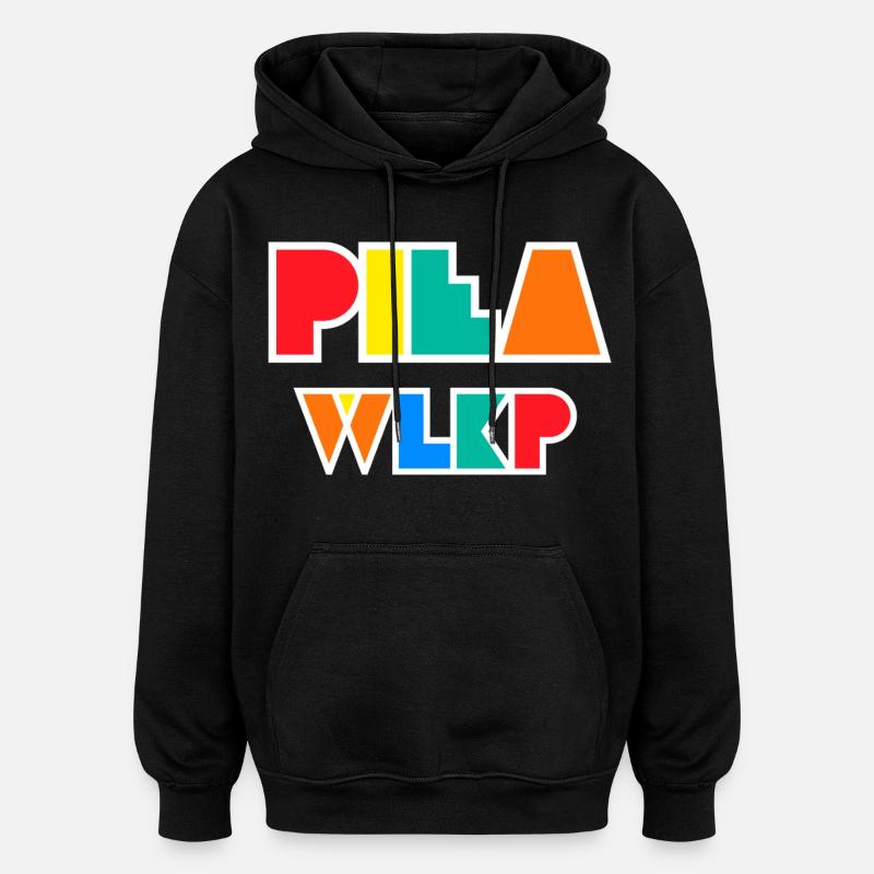 Saw Wlkp. Geometric Logo - Oversized Unisex Hoodie - black
