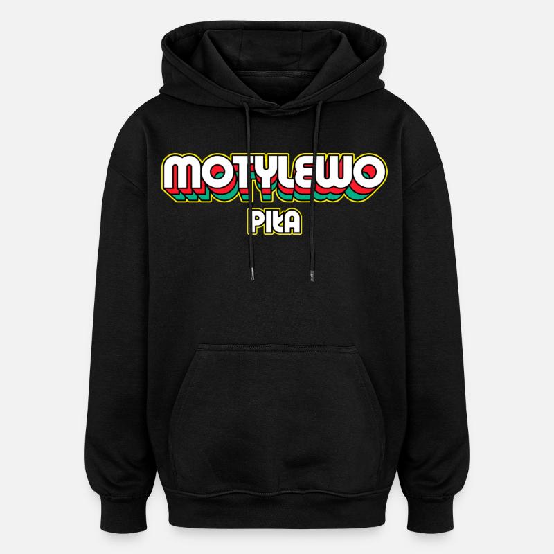 Papillon Piła. Nom du district rétro - Sweat à capuche oversize unisexe - noir