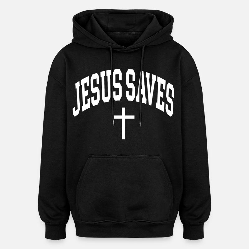 Jésus sauve - Sweat à capuche oversize unisexe - noir