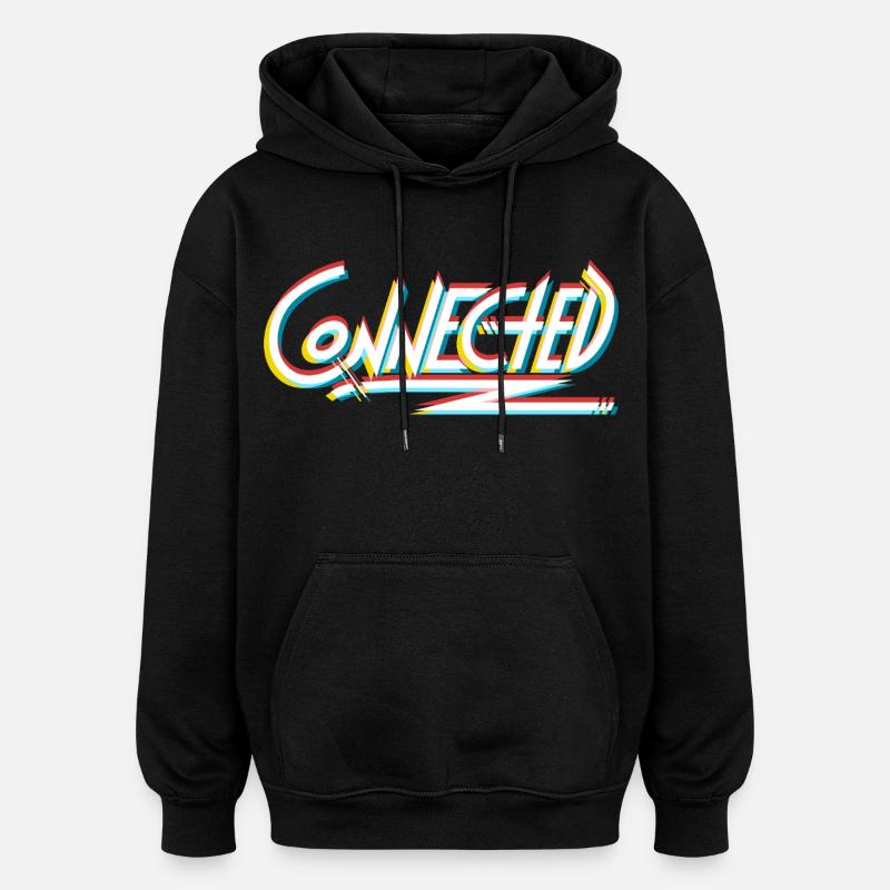 Connected_white_prism - Oversized Unisex Hoodie - black