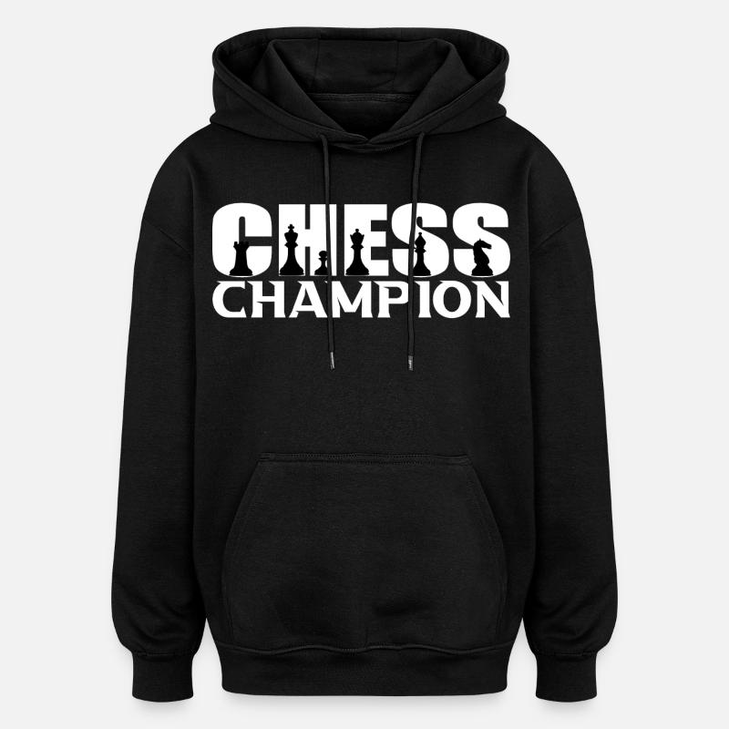 Échecs - Sweat à capuche oversize unisexe - noir