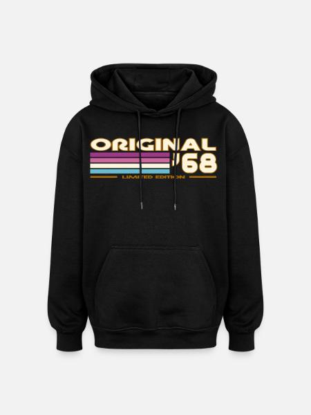 1968 - Sweat à capuche oversize unisexe - noir