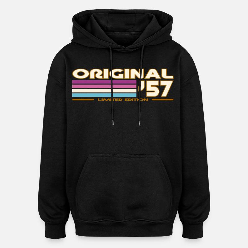 1957 - Sweat à capuche oversize unisexe - noir