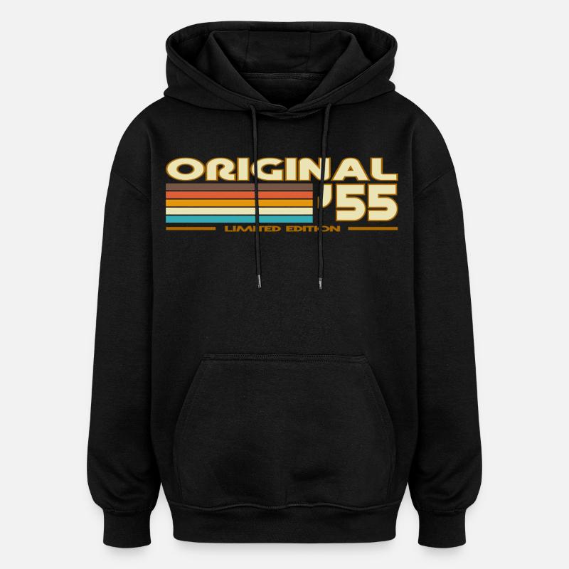 Original 55 Retro Stripes - Oversized Unisex Hoodie - black