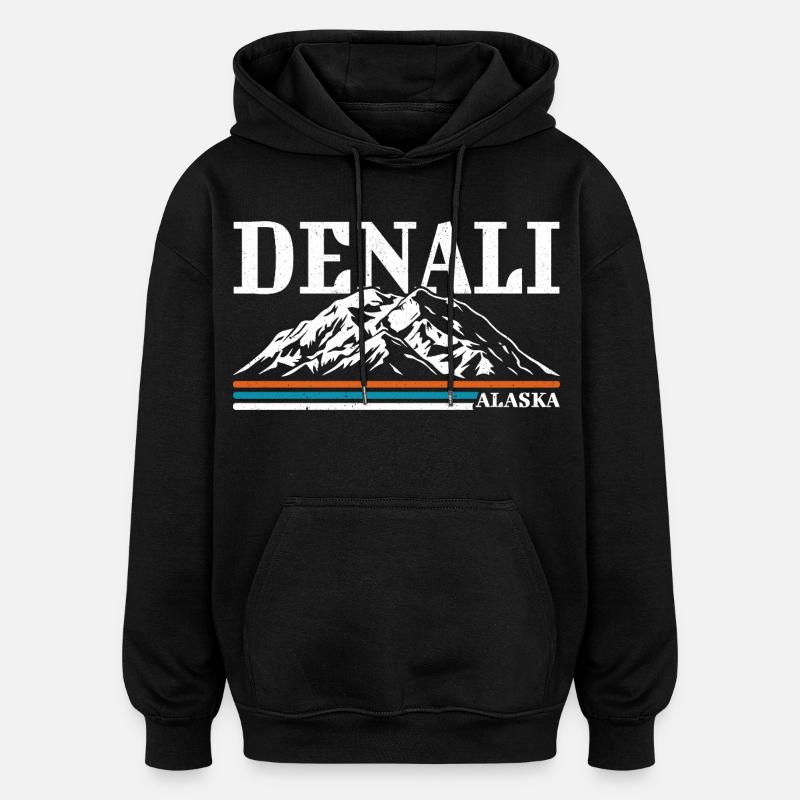 Parc national d’Alaska Denalis Rétro - Sweat à capuche oversize unisexe - noir