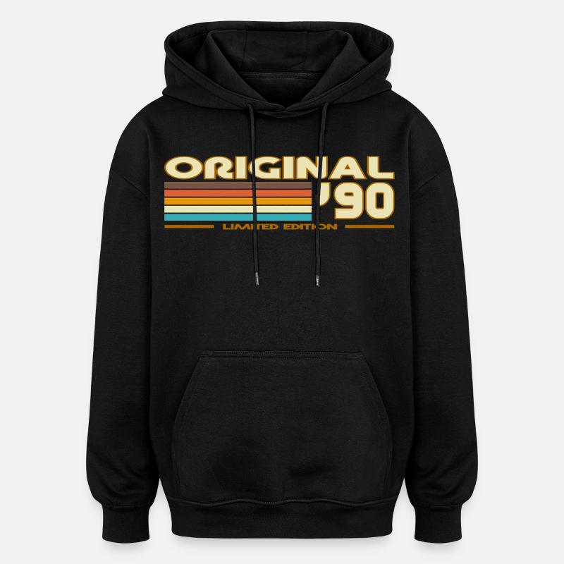 1990 - Sweat à capuche oversize unisexe - noir