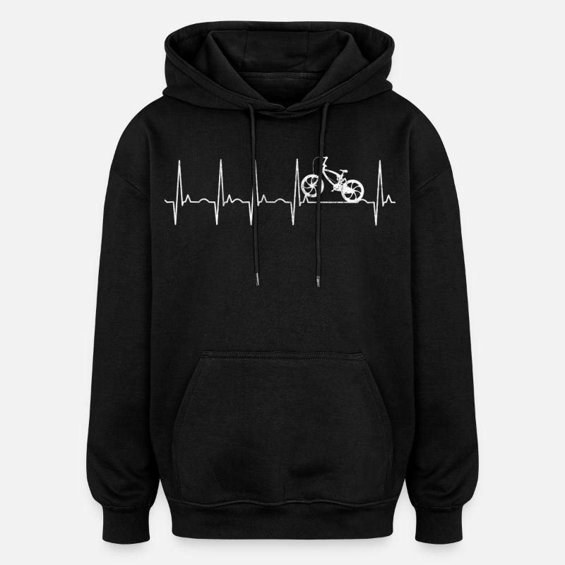 Fahrrad - Radfahrer Design - Oversized Unisex Hoodie - Schwarz