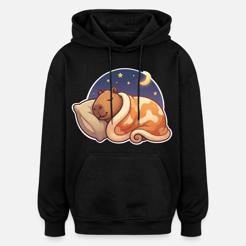 Capybara Sleeping - Sweat à capuche oversize unisexe - noir