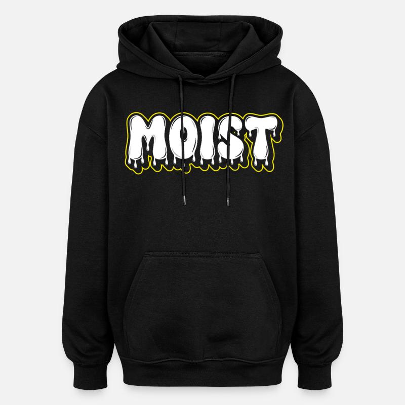Moist Fat Font Wortzeichen - Oversized Unisex Hoodie - Schwarz