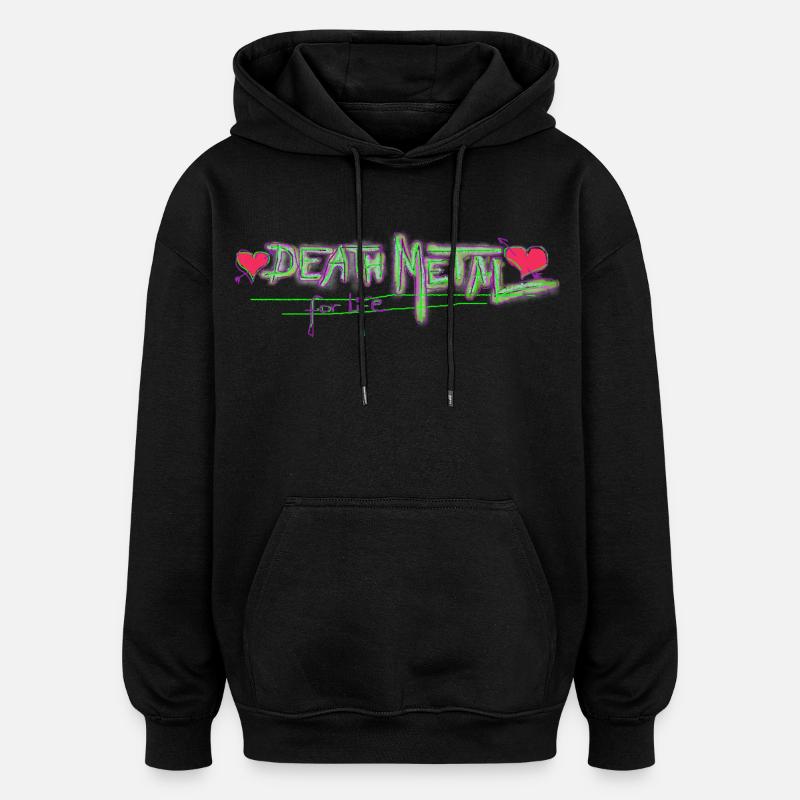 Deathmetal à vie - Sweat à capuche oversize unisexe - noir