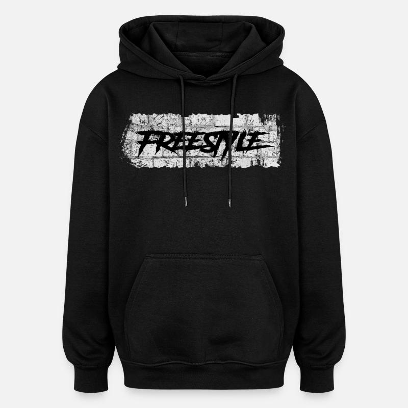 Freistil - Oversized Unisex Hoodie - Schwarz