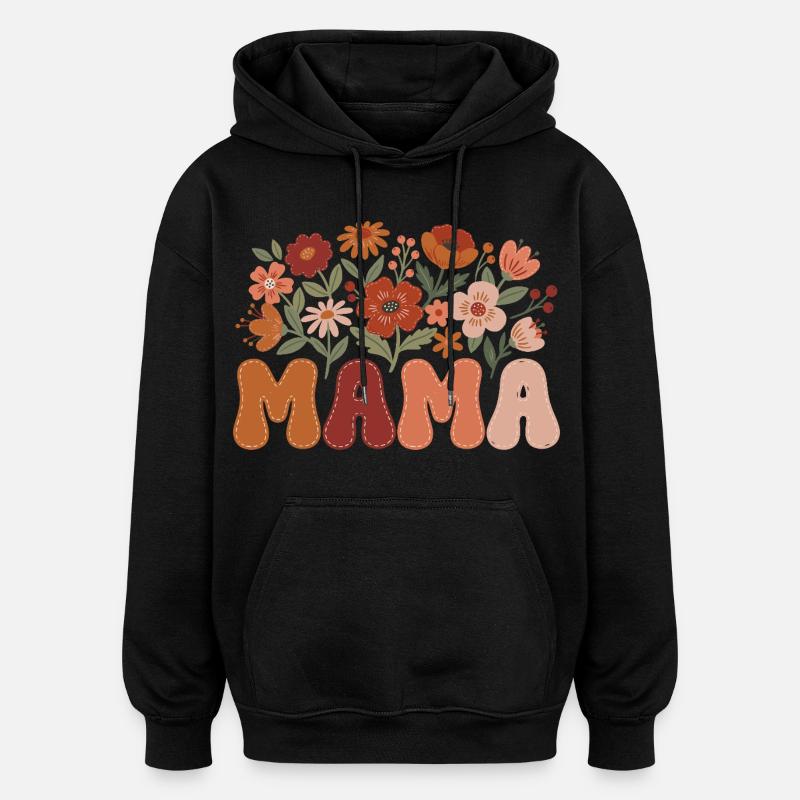 Mama - Sweat à capuche oversize unisexe - noir