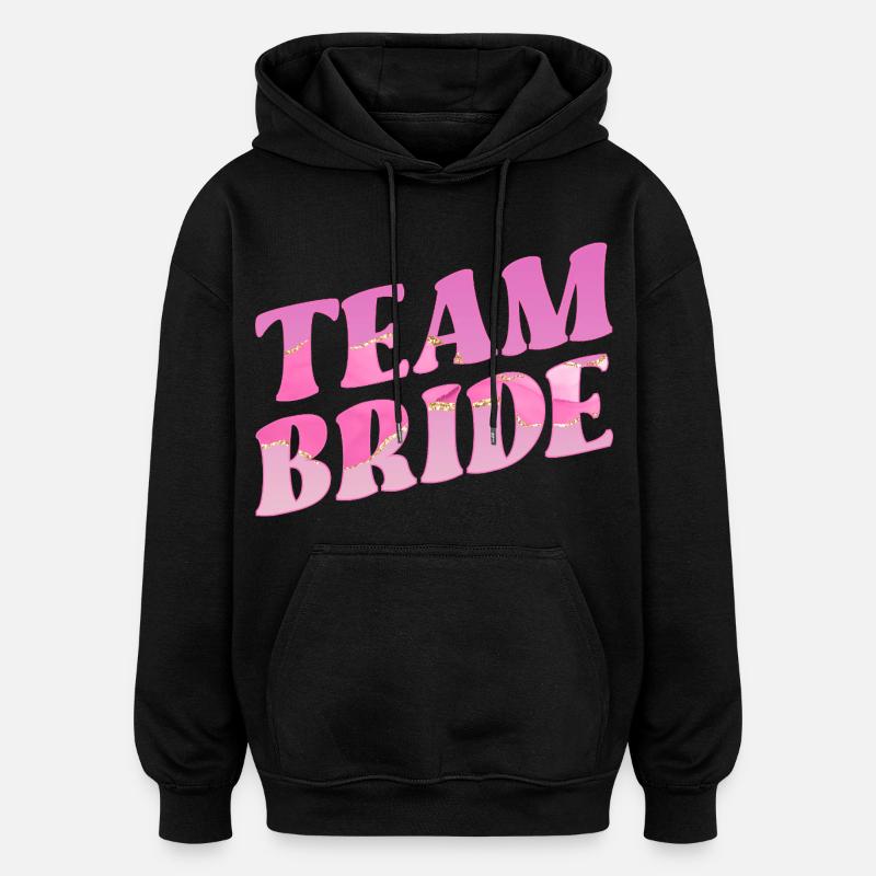 Équipe de mariage mariée - Sweat à capuche oversize unisexe - noir