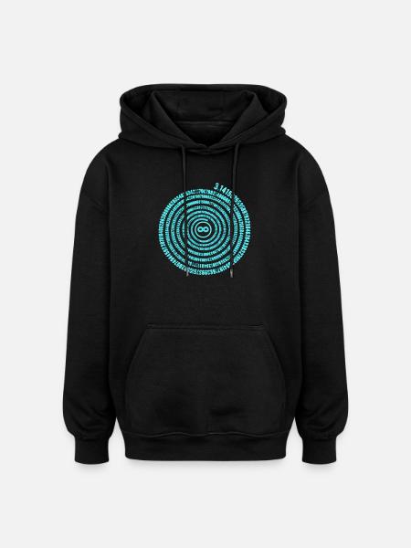 Irrational Number Pi Symbol Infinity Helix - Oversized Unisex Hoodie - black