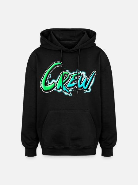 crew - Oversized Unisex Hoodie - black