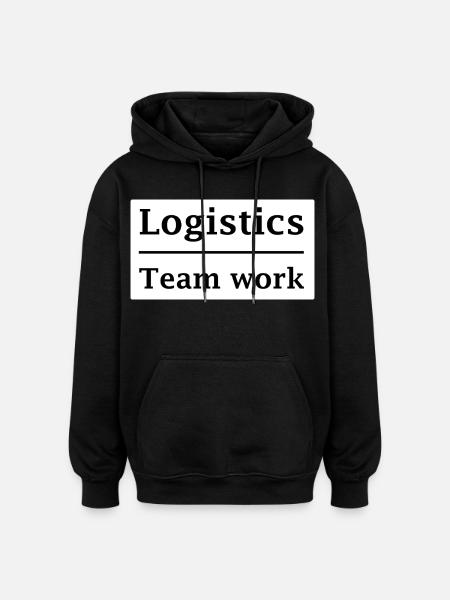 Logistics Teamwork Emblem - Oversized Unisex Hoodie - black