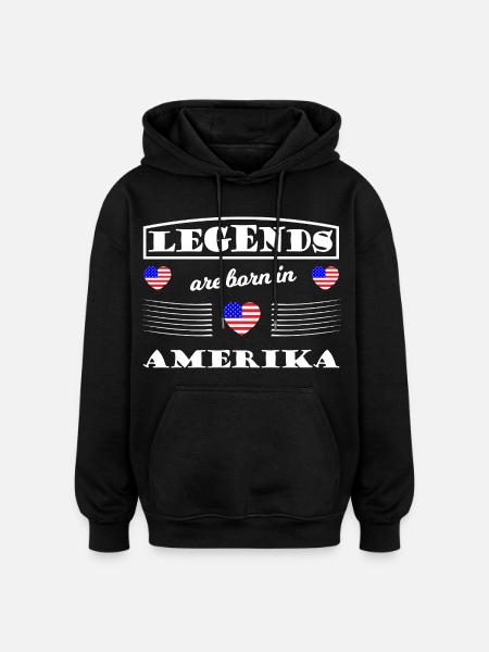 Légendes d’Amérique - Sweat à capuche oversize unisexe - noir