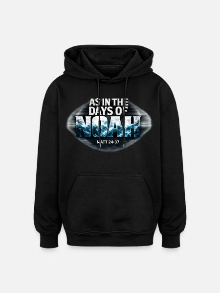 Nooan päivät, Matteus 24:37 Raamatun jae - Unisex oversize huppari - musta