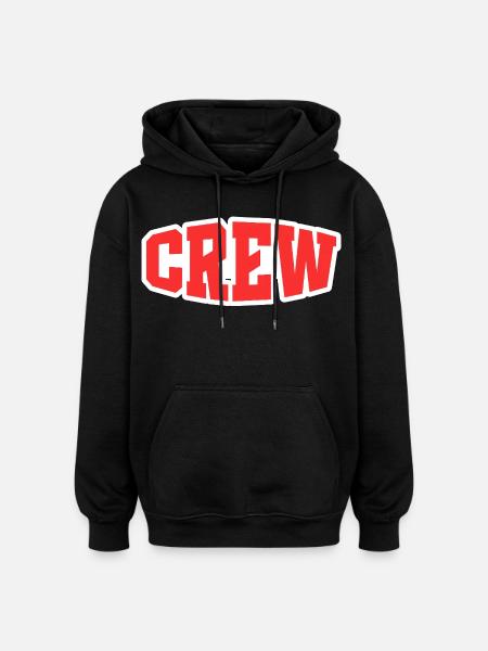 crew - Oversized Unisex Hoodie - black