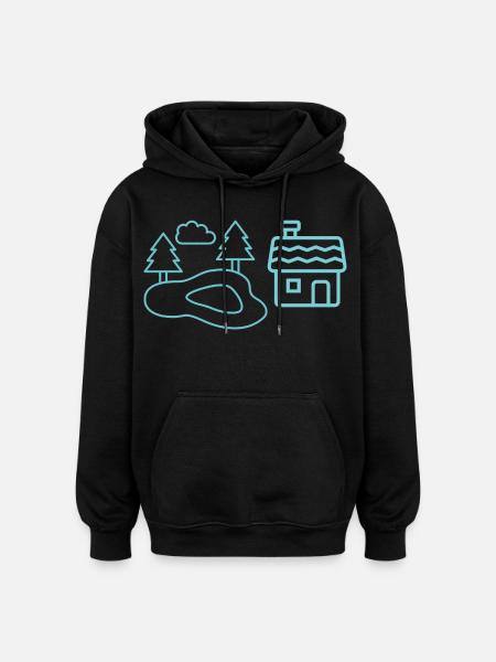 Waldsee-Häuschen Silhouetten - Oversized Unisex Hoodie - black