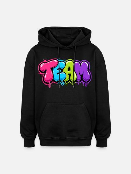 Team - Oversized Unisex Hoodie - black