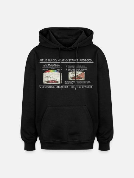 Wurst-Heatdistanz Protokoll - Oversized Unisex Hoodie - Schwarz