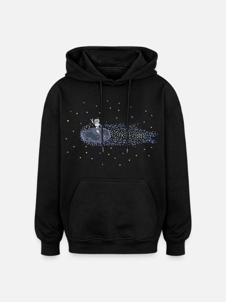 Roboter auf Meteoroid - Oversized Unisex Hoodie - Schwarz